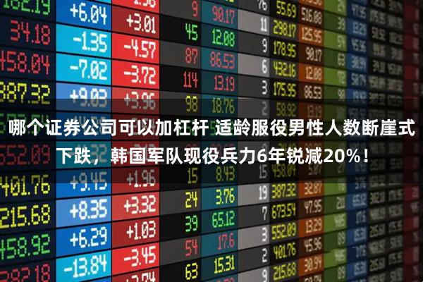哪个证券公司可以加杠杆 适龄服役男性人数断崖式下跌，韩国军队现役兵力6年锐减20%！